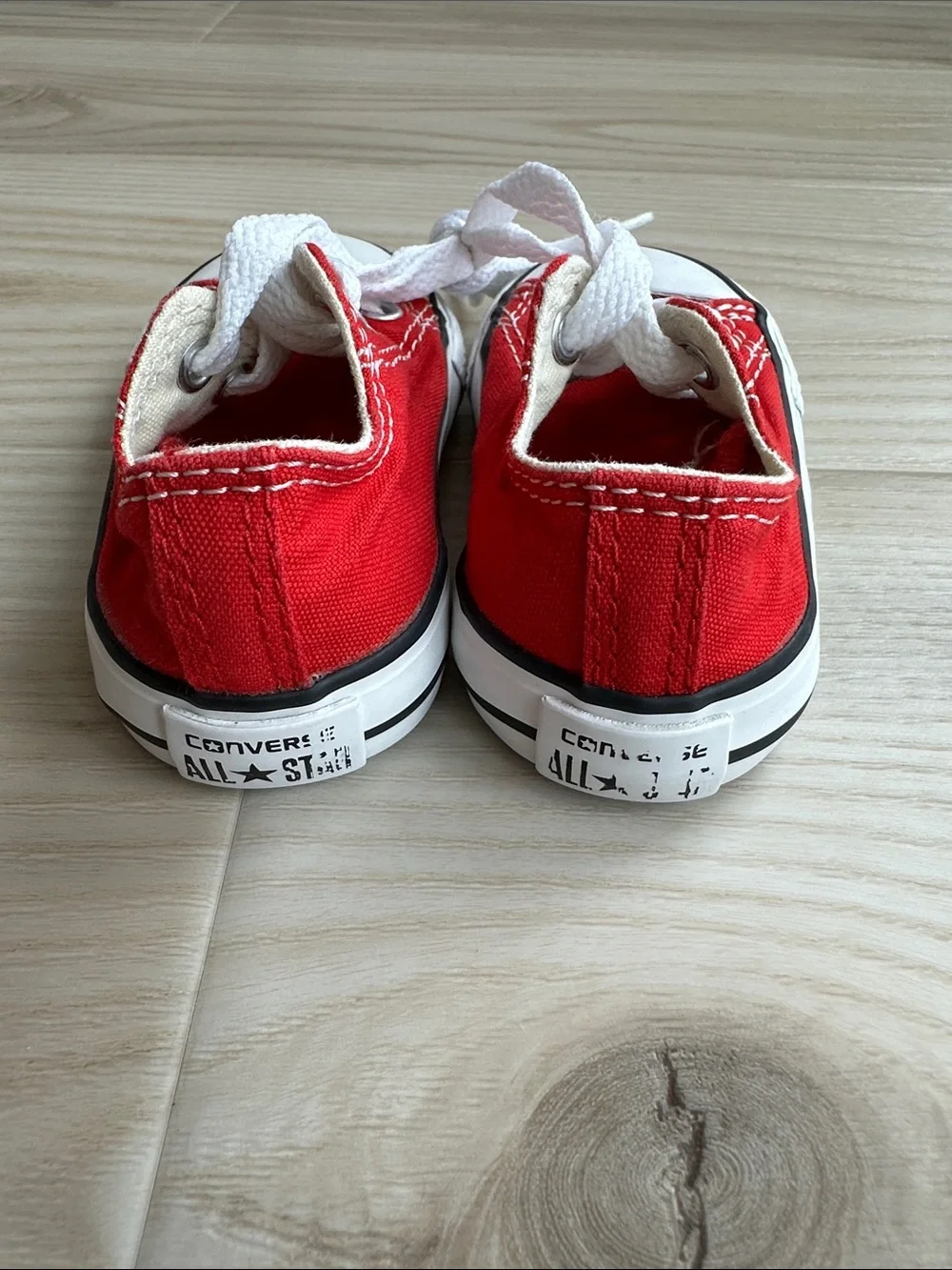 Converse Red Canvas Low-Top Sneakers with White Laces